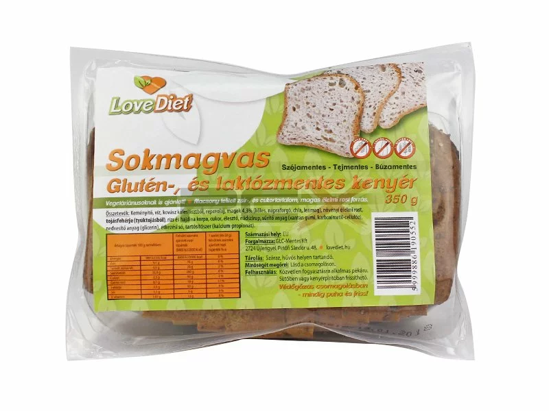 GLUTÉNMENTES LOVE DIET SOKMAGVAS KENYÉR 350G PCX hu