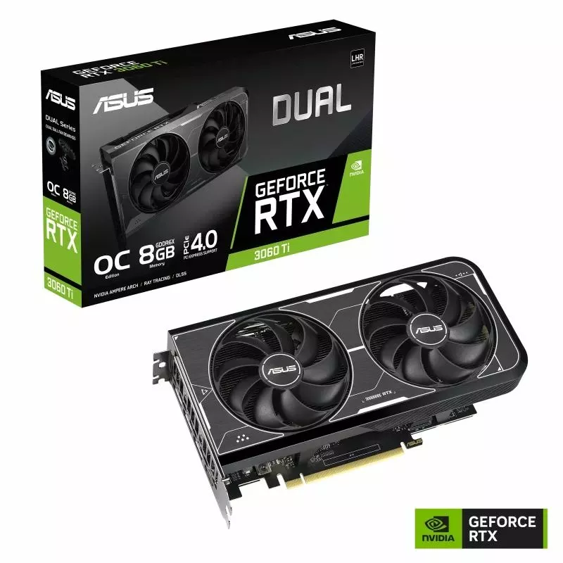 ASUS Dual RTX 3060 Ti OC 8GB GDDR6X videokártya (DUAL-RTX3060TI
